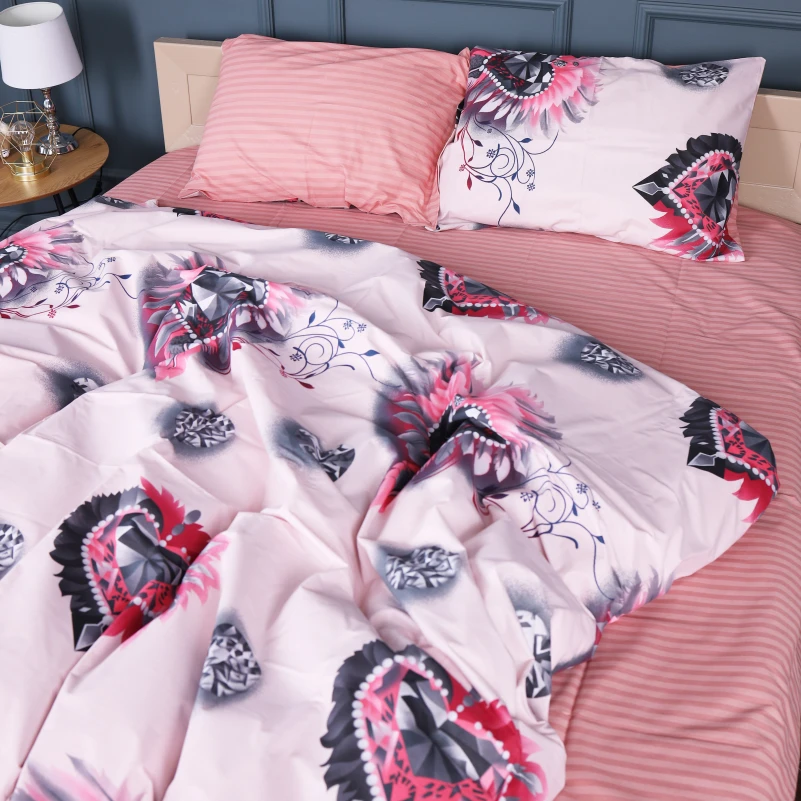 Комплект постільної білизни Бязь 17-0724 Diamond Hearts