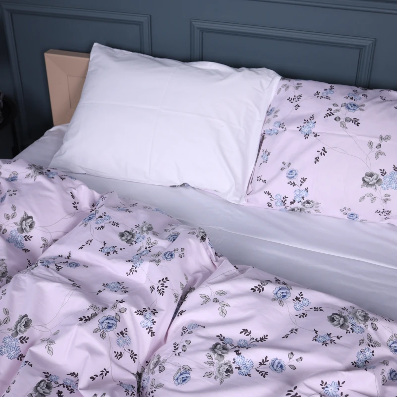 Наволочка Сатин 22-1377 Flowers on Snow - 2