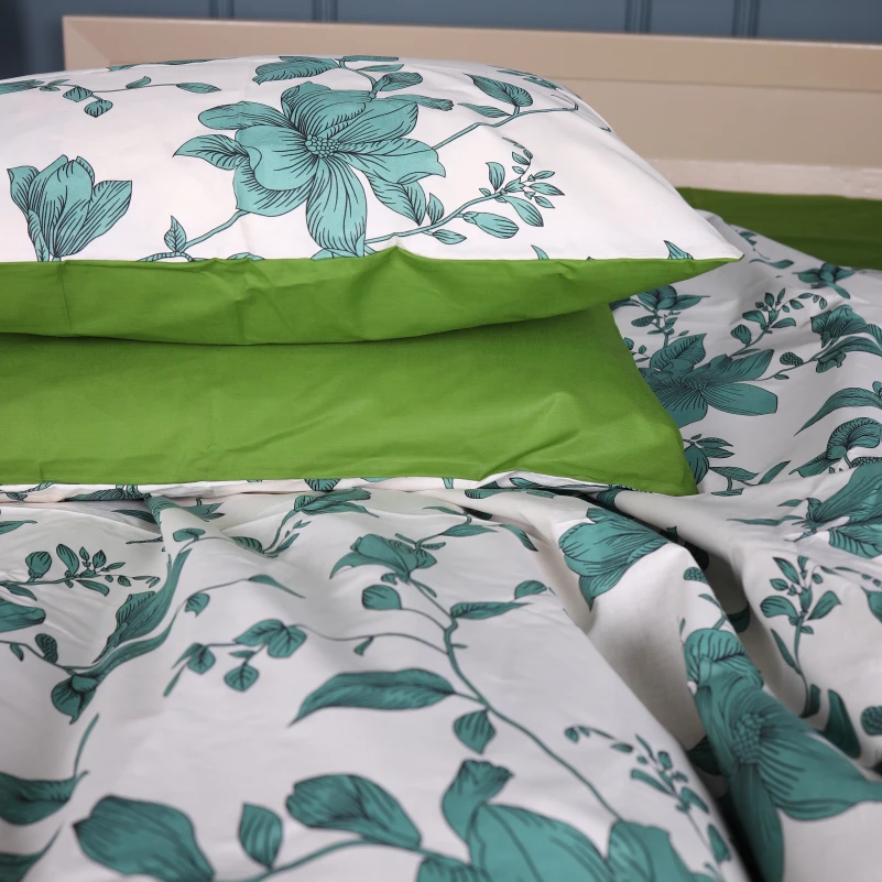 Наволочка Бязь 17-0719 Foliage on White