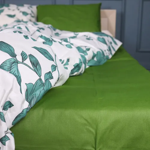 Простирадло Бязь 17-0719 Foliage on White