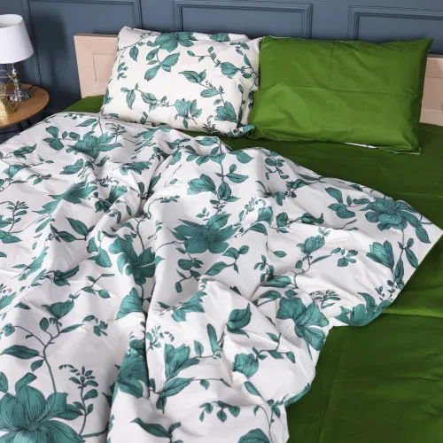 Наволочка Бязь 17-0719 Foliage on White - 2