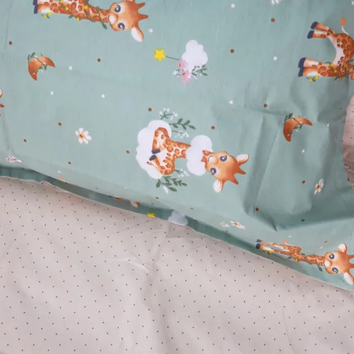 Простирадло на гумці Poplin Line Kids Time 02 "Giraffe" - висота 25 см (дитячі 10 см) - 2