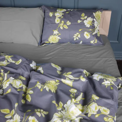 Комплект постельного белья Сатин 22-1387 Gray Flowers - 2