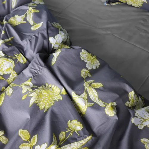 Простирадло Сатин 22-1387 Gray Flowers - 2