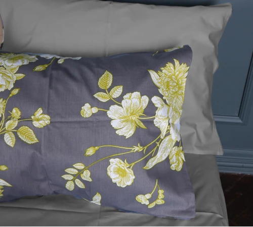 Наволочка Сатин 22-1387 Gray Flowers