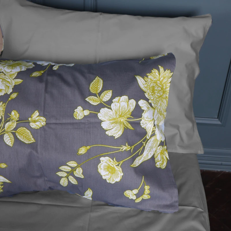 Наволочка Сатин 22-1387 Gray Flowers