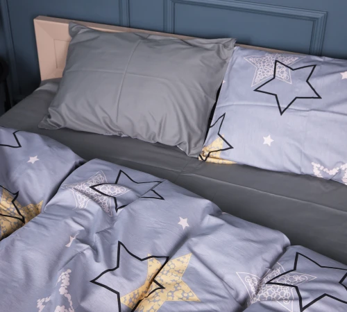 Комплект постельного белья Сатин 22-1373 Gray Starry Sky - 2