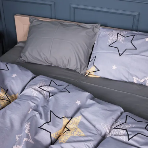 Комплект постельного белья Сатин 22-1373 Gray Starry Sky - 2