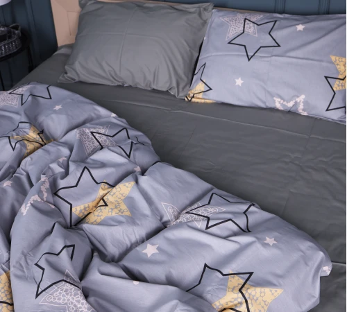 Простынь Сатин 22-1373 Gray Starry Sky