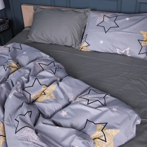 Простирадло Сатин 22-1373 Gray Starry Sky