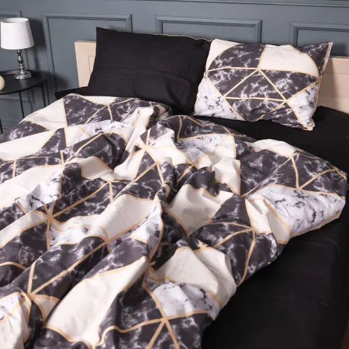 Простирадло Бязь 17-0693 Marbe Black Blocks - 2