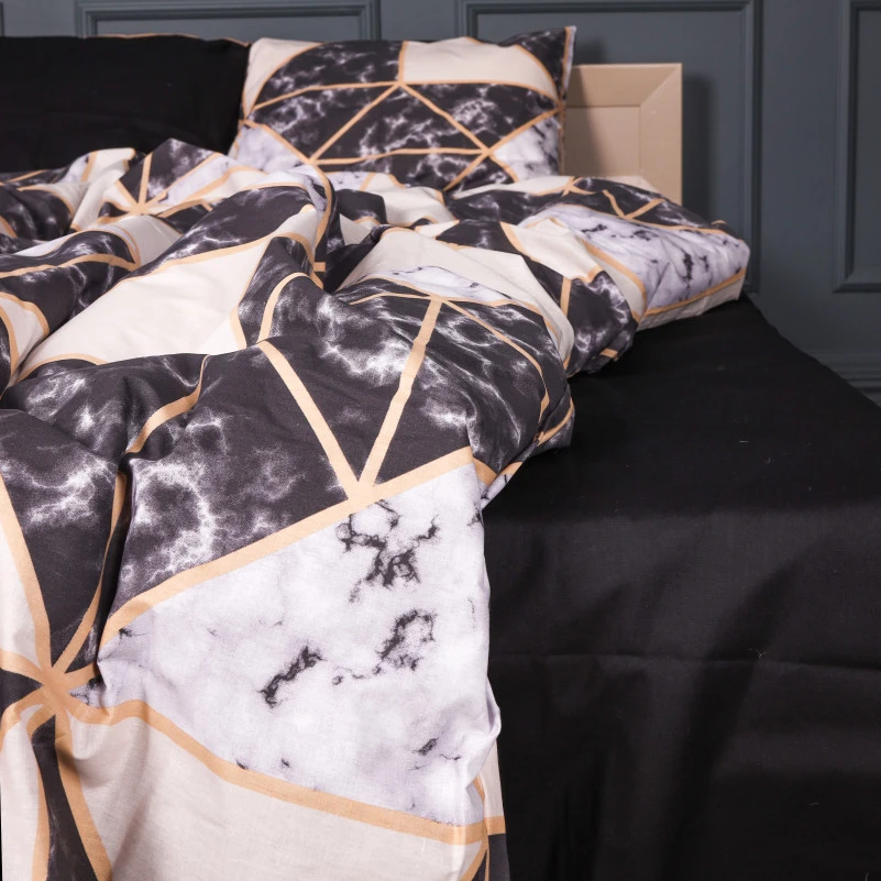 Комплект постільної білизни Бязь 17-0693 Marbe Black Blocks - 2