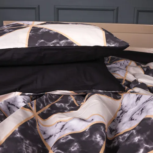 Простирадло Ranforce Elite 17-0693 Marbe Black Blocks - 2