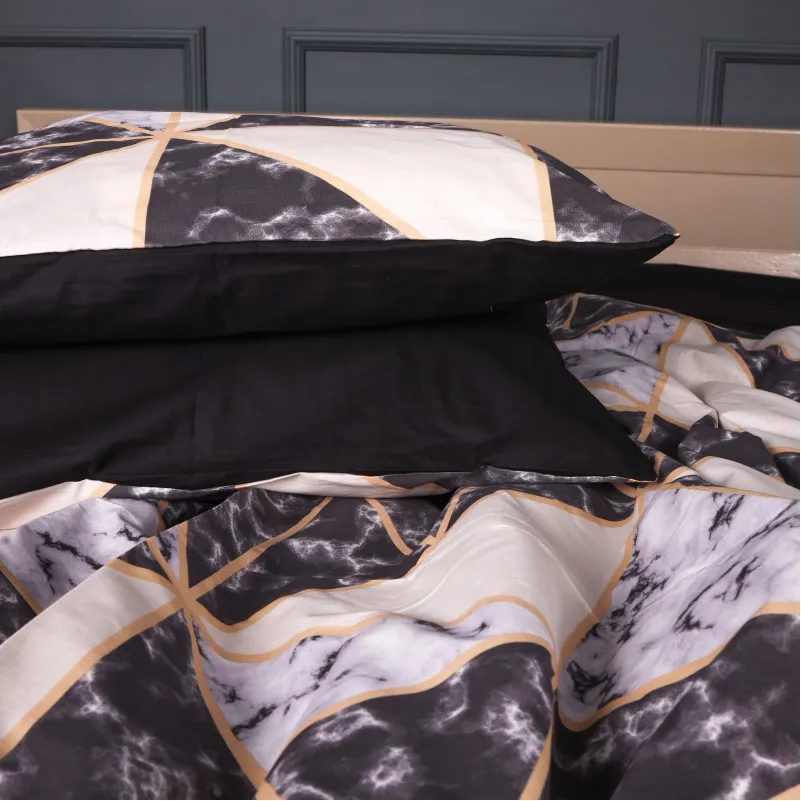 Комплект постельного белья Ranforce Elite 17-0693 Marbe Black Blocks - 4