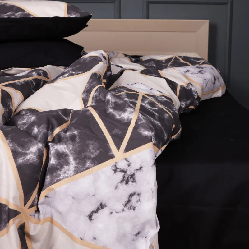 Комплект постельного белья Ranforce Elite 17-0693 Marbe Black Blocks - 3