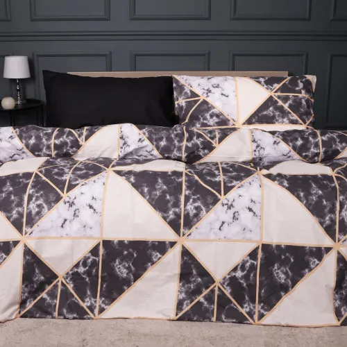 Комплект постельного белья Ranforce Elite 17-0693 Marbe Black Blocks