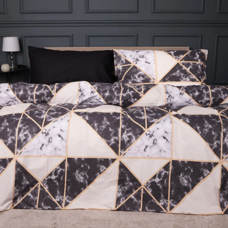 Комплект постельного белья Ranforce Elite 17-0693 Marbe Black Blocks