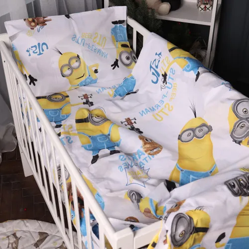 Простынь на резинке (бязь) Kids Time 17-0702 Minion Team - высота 10 см - 2