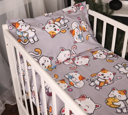 Простынь Бязь Kids Time 17-0690 Моя ты киса