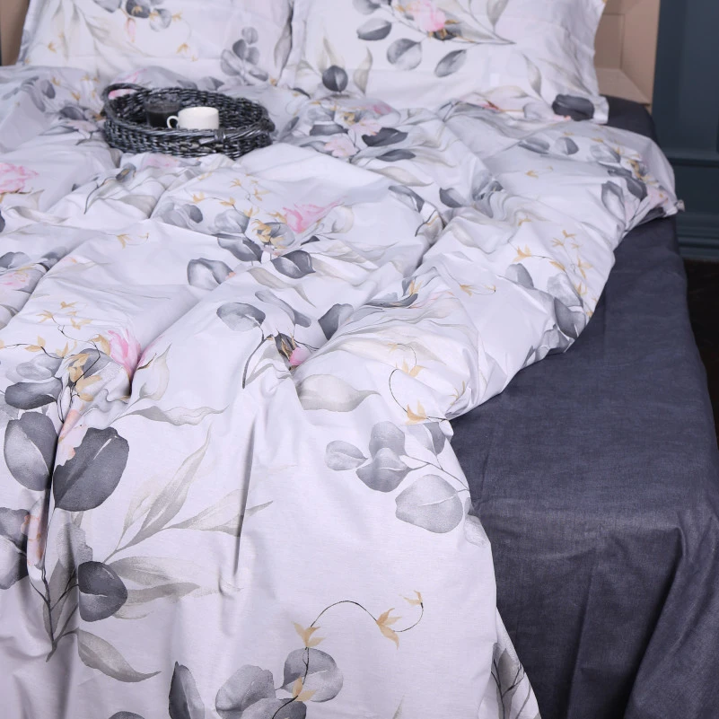 Комплект постільної білизни Поплін 00-7 "Pink Flowers" - 4