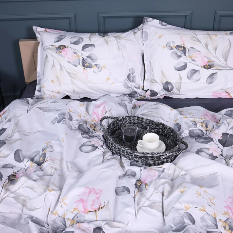 Комплект постільної білизни Поплін 00-7 "Pink Flowers" - 7