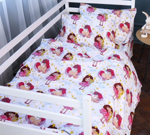 Комплект постільної білизни Бязь Kids Time 17-0704 Принцеса та Єдиноріг