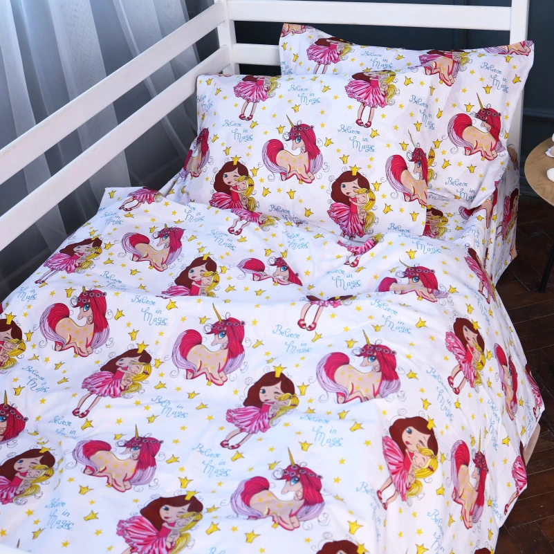 Комплект постільної білизни Бязь Kids Time 17-0704 Принцеса та Єдиноріг - 1