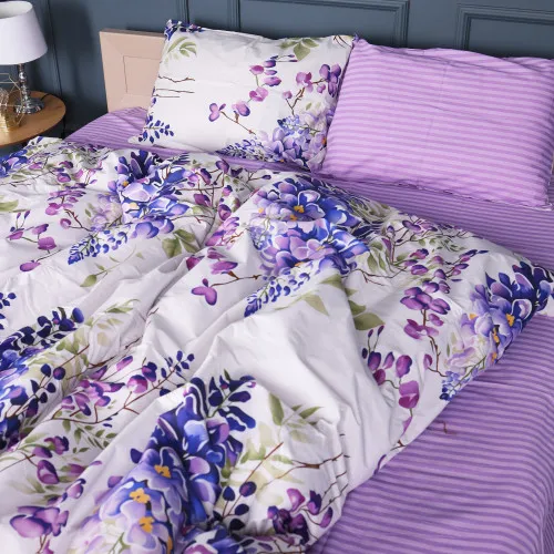 Простирадло Бязь 17-0723 Purple Flowers - 2