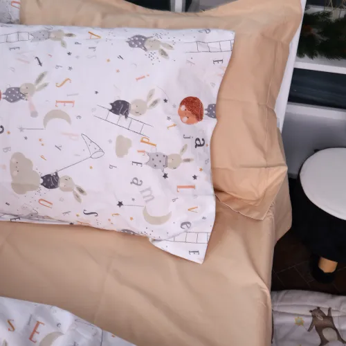 Простирадло на гумці Poplin Line Kids Time 06 "Rabbit Alphabet" - висота 25 см (дитячі 10 см) - 5