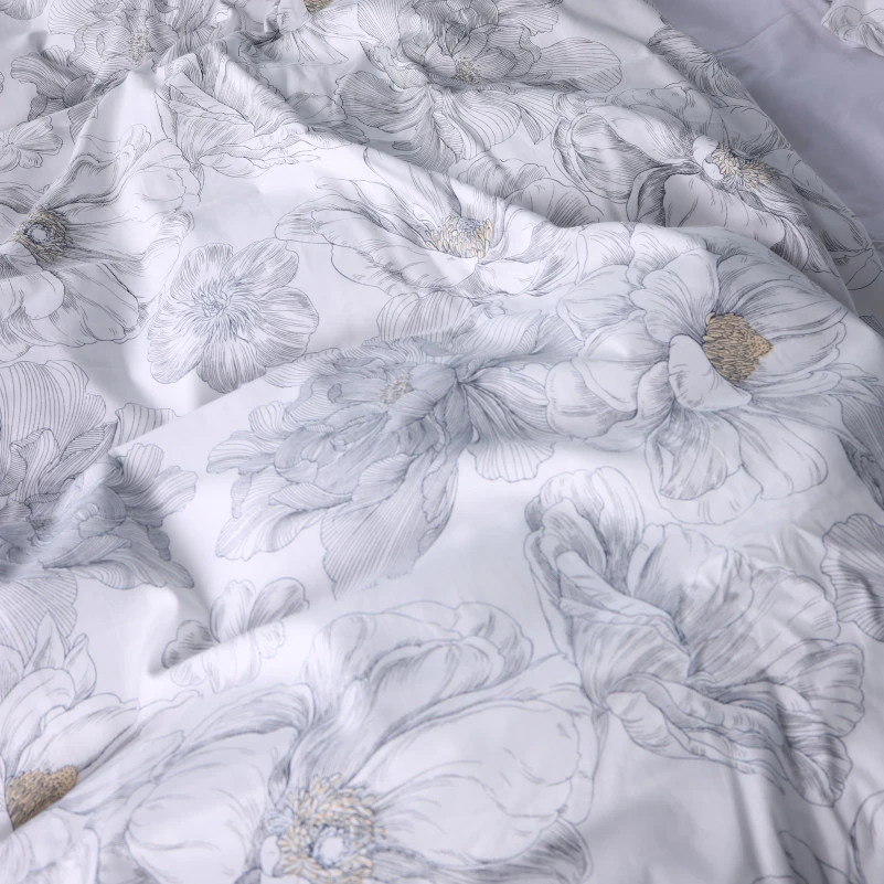 Комплект постельного белья Сатин 22-1410 Silver Petals - 3