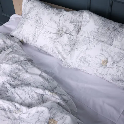 Простирадло Сатин 22-1410 Silver Petals