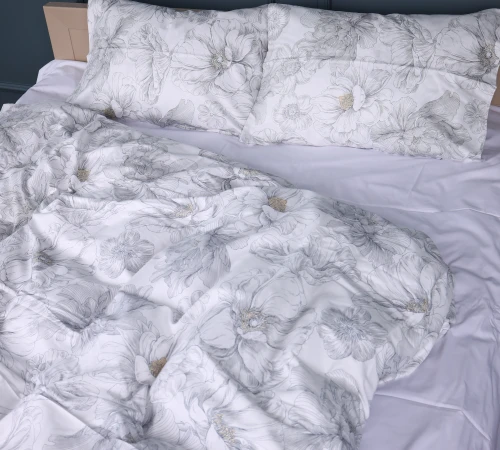 Простирадло Сатин 22-1410 Silver Petals - 2