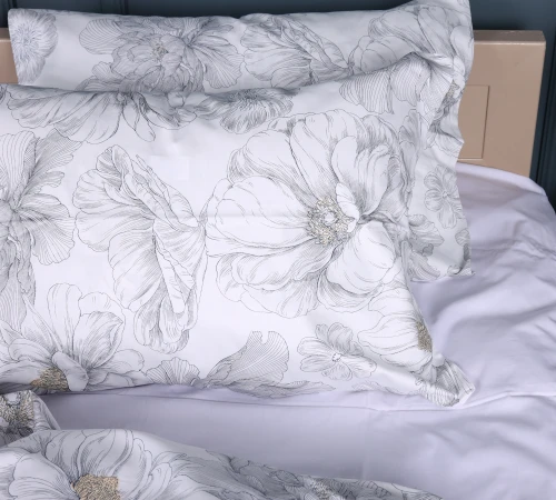 Наволочка Сатин 22-1410 Silver Petals