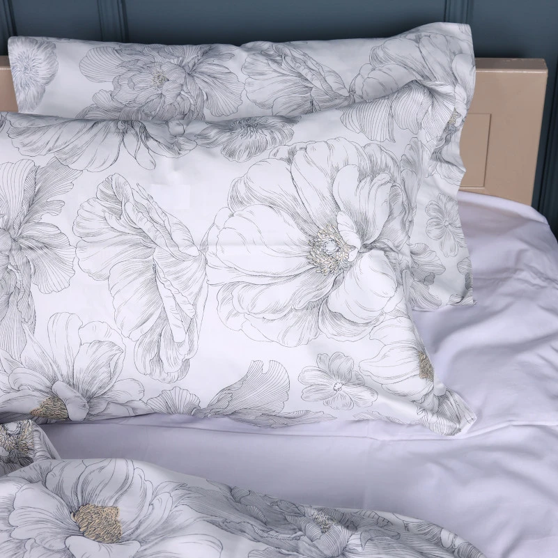 Наволочка Сатин 22-1410 Silver Petals