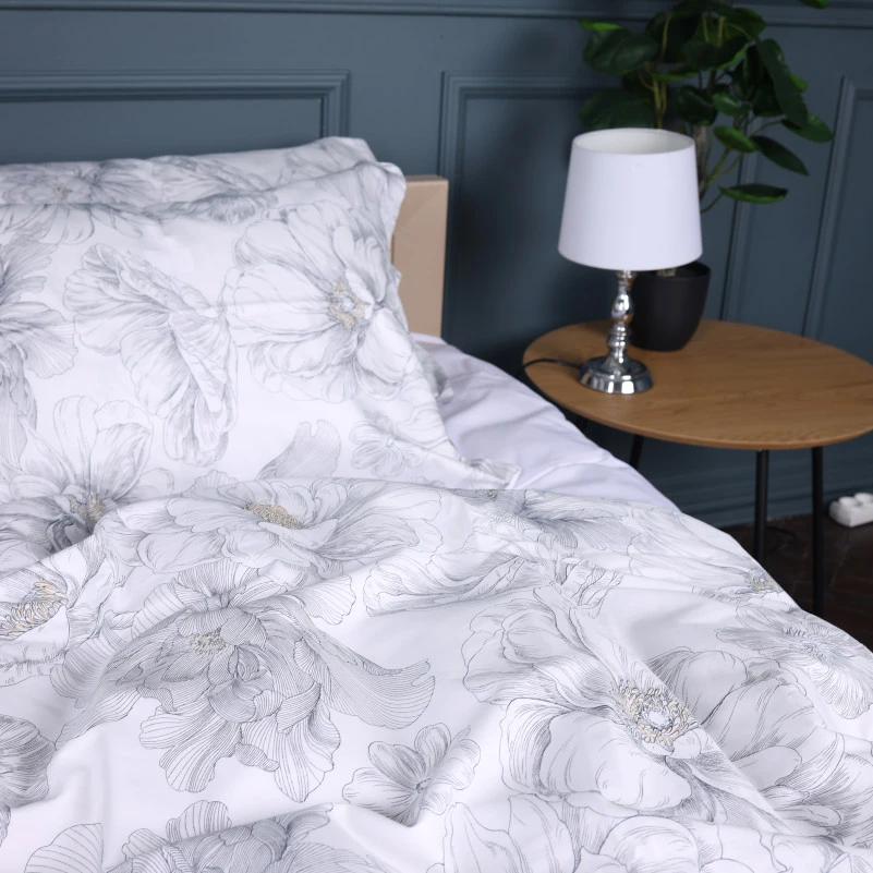 Комплект постельного белья Сатин 22-1410 Silver Petals - 5