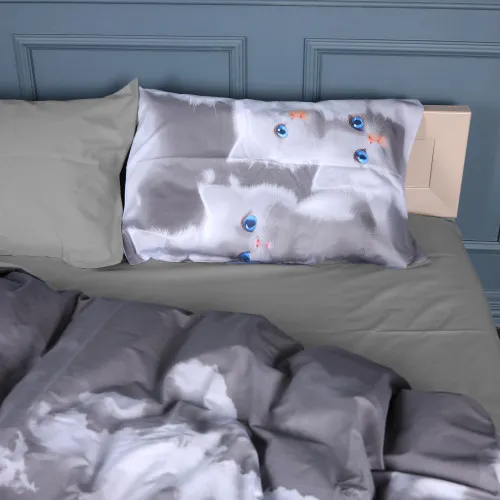 Простирадло Сатин 22-1402 Silvery Cats - 2