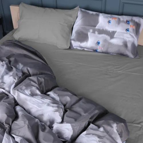 Простирадло Сатин 22-1402 Silvery Cats