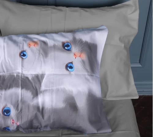 Наволочка Сатин Kids Time 22-1402 Silvery Cats