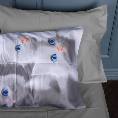 Наволочка Сатин Kids Time 22-1402 Silvery Cats