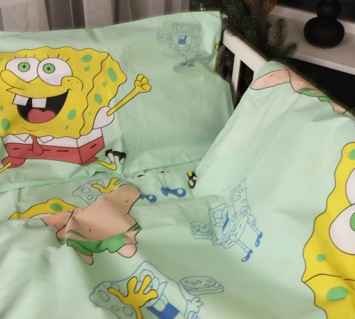 Комплект постільної білизни Бязь 17-0688 Спанч Боб і Патрік - 2