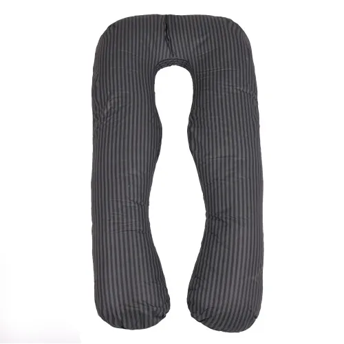 Подушка для беременных и отдыха U-образная №5031 Color Line 17-0611 Stripe Black EcoSilk бязь