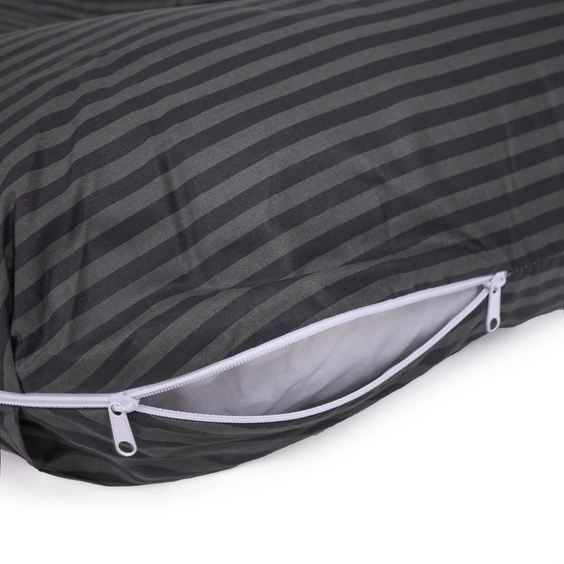 Подушка для беременных и отдыха U-образная №5031 Color Line 17-0611 Stripe Black EcoSilk бязь - 6