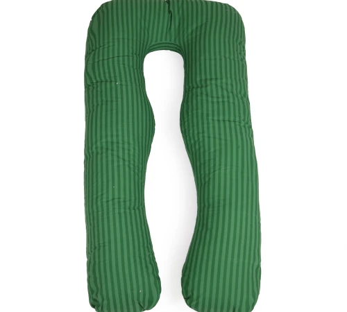 Подушка для вагітних та відпочинку U-подібна №5029 Color Line 17-0612 Stripe Emerald EcoSilk бязь