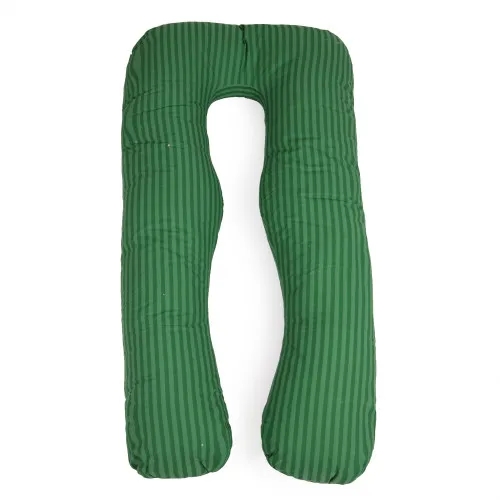 Подушка для беременных и отдыха U-образная №5029 Color Line 17-0612 Stripe Emerald EcoSilk бязь