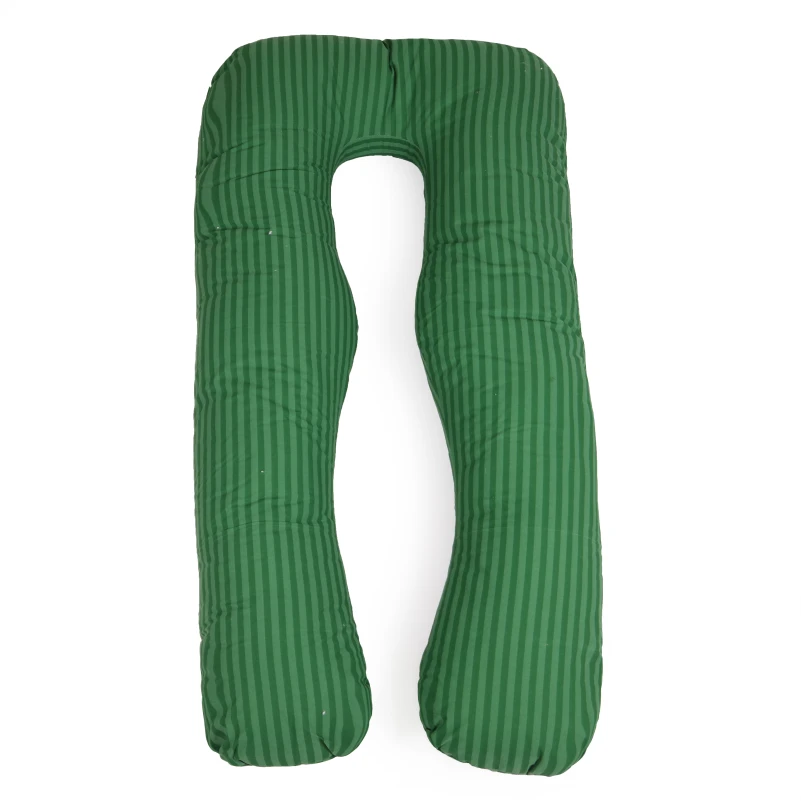 Подушка для беременных и отдыха U-образная №5029 Color Line 17-0612 Stripe Emerald EcoSilk бязь