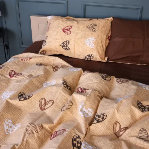 Комплект постільної білизни Бязь 17-0705 Toffee Hearts - 2