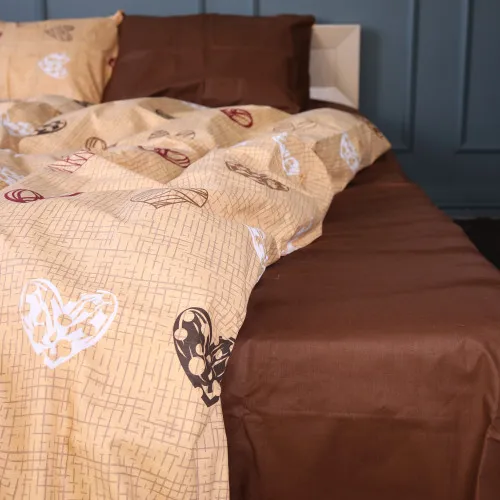 Простирадло Бязь 17-0705 Toffee Hearts