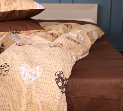 Простирадло Ranforce Elite 17-0705 Toffee Hearts