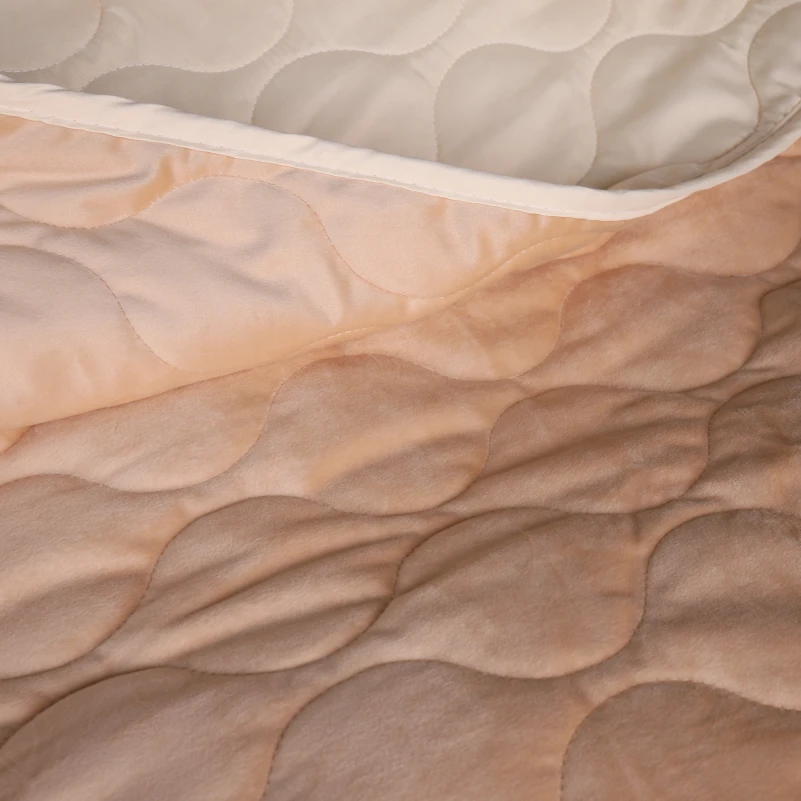 Набір покривало + наволочки 2 шт №5050 Velor charm Beige - 1