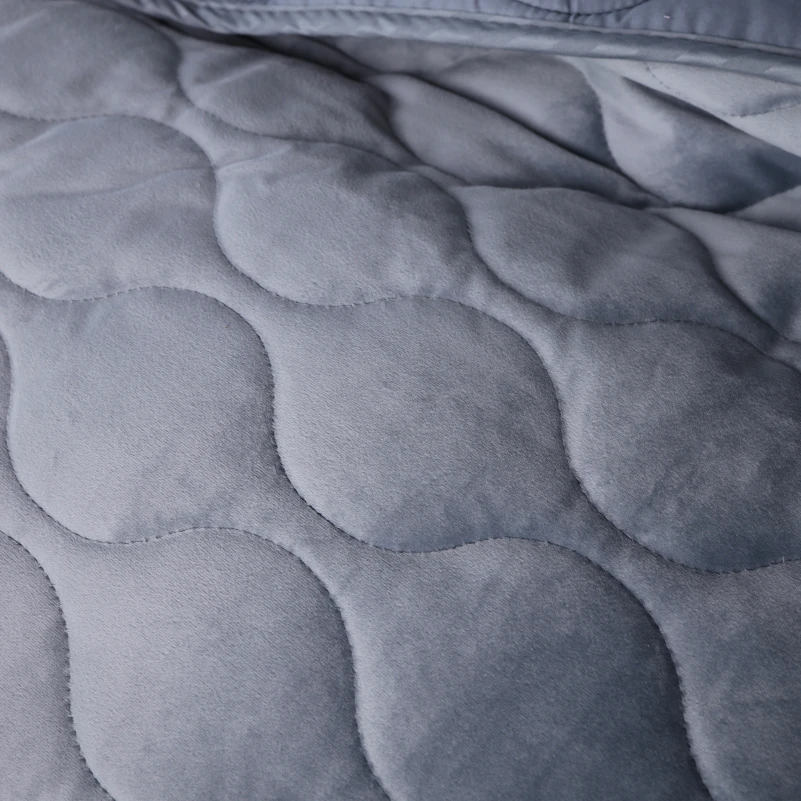 Набір покривало + наволочки 2 шт №5052 Velor charm Dark grey - 2